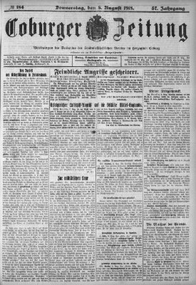 Coburger Zeitung Donnerstag 8. August 1918