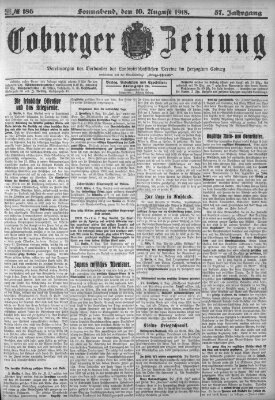 Coburger Zeitung Samstag 10. August 1918