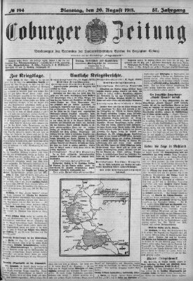 Coburger Zeitung Dienstag 20. August 1918