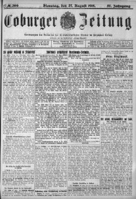 Coburger Zeitung Dienstag 27. August 1918