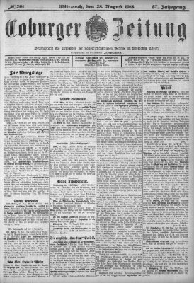 Coburger Zeitung Mittwoch 28. August 1918