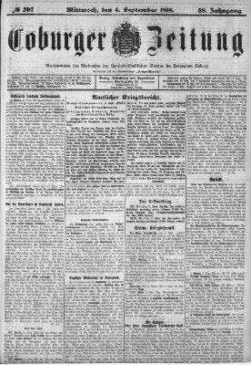 Coburger Zeitung Mittwoch 4. September 1918