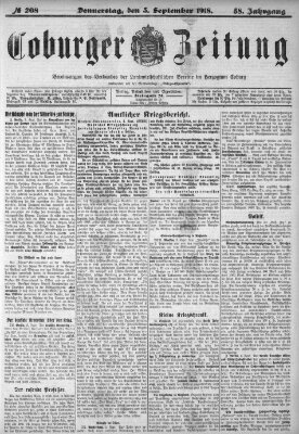 Coburger Zeitung Donnerstag 5. September 1918