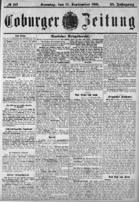 Coburger Zeitung Sonntag 15. September 1918