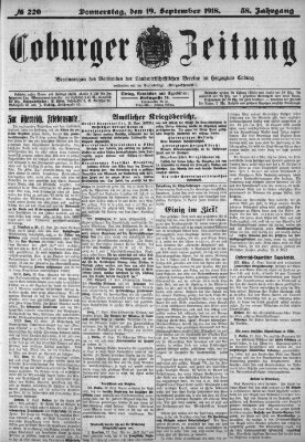 Coburger Zeitung Donnerstag 19. September 1918