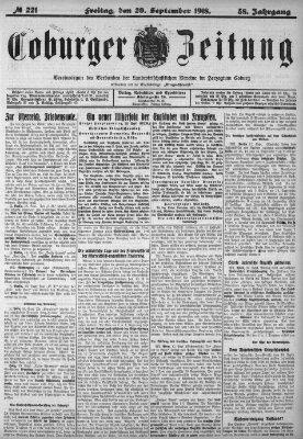 Coburger Zeitung Freitag 20. September 1918