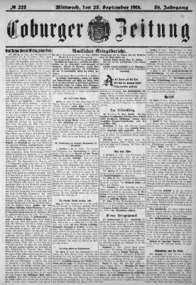 Coburger Zeitung Mittwoch 25. September 1918