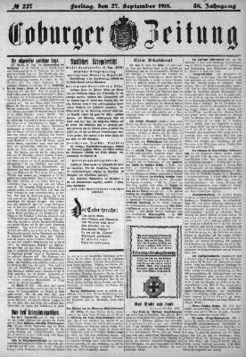 Coburger Zeitung Freitag 27. September 1918