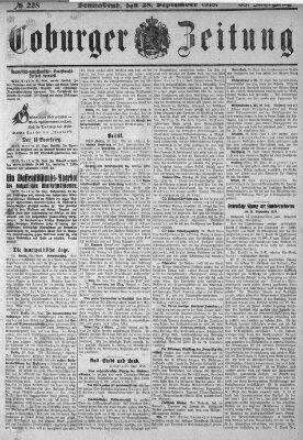 Coburger Zeitung Samstag 28. September 1918