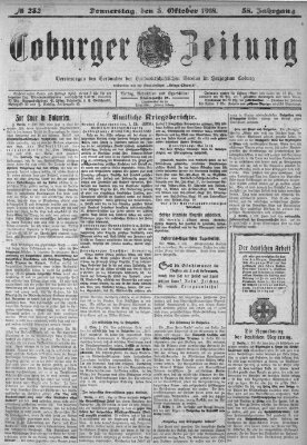 Coburger Zeitung Donnerstag 3. Oktober 1918