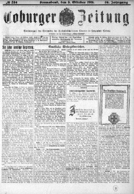 Coburger Zeitung Samstag 5. Oktober 1918