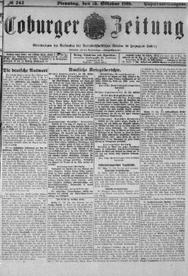 Coburger Zeitung Dienstag 15. Oktober 1918