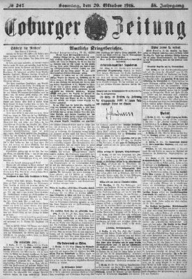 Coburger Zeitung Sonntag 20. Oktober 1918