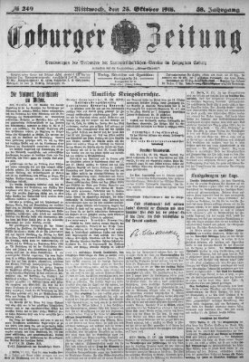 Coburger Zeitung Mittwoch 23. Oktober 1918