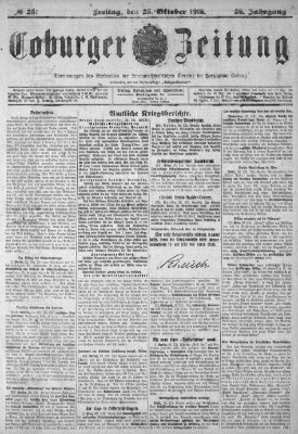 Coburger Zeitung Freitag 25. Oktober 1918