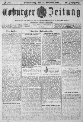 Coburger Zeitung Donnerstag 31. Oktober 1918