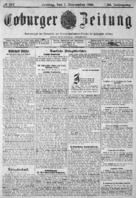 Coburger Zeitung Freitag 1. November 1918