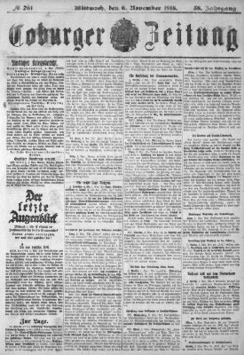 Coburger Zeitung Mittwoch 6. November 1918