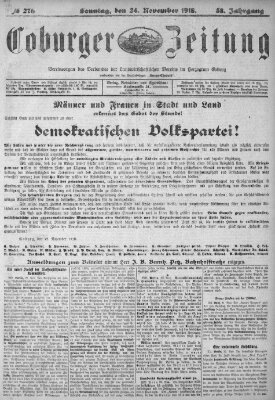 Coburger Zeitung Sonntag 24. November 1918