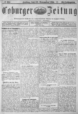 Coburger Zeitung Freitag 29. November 1918