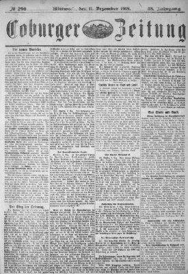 Coburger Zeitung Mittwoch 11. Dezember 1918