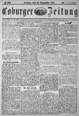 Coburger Zeitung Freitag 13. Dezember 1918