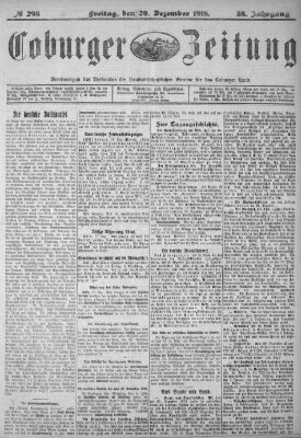 Coburger Zeitung Freitag 20. Dezember 1918