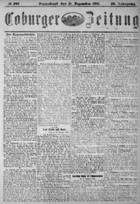 Coburger Zeitung Samstag 21. Dezember 1918