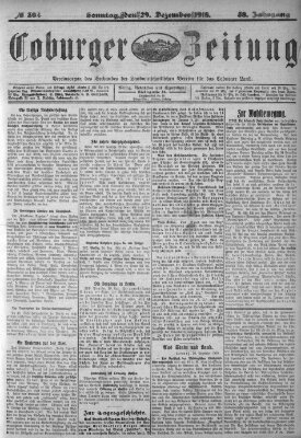 Coburger Zeitung Sonntag 29. Dezember 1918