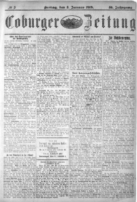 Coburger Zeitung Freitag 3. Januar 1919