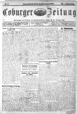 Coburger Zeitung Samstag 4. Januar 1919