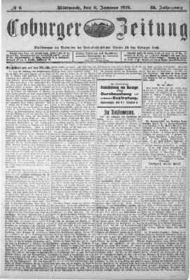 Coburger Zeitung Mittwoch 8. Januar 1919