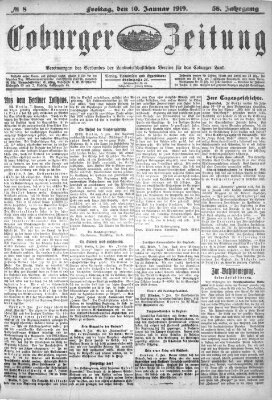 Coburger Zeitung Freitag 10. Januar 1919