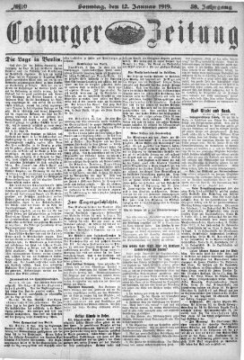 Coburger Zeitung Sonntag 12. Januar 1919