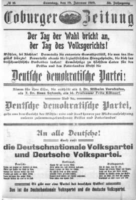 Coburger Zeitung Sonntag 19. Januar 1919