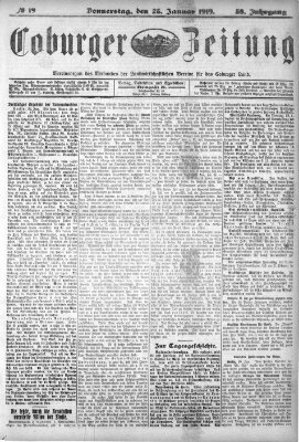 Coburger Zeitung Donnerstag 23. Januar 1919