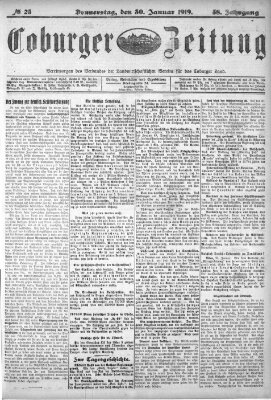 Coburger Zeitung Donnerstag 30. Januar 1919