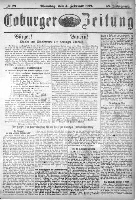 Coburger Zeitung Dienstag 4. Februar 1919