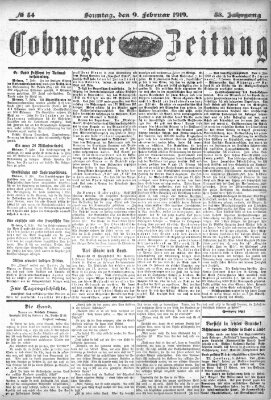 Coburger Zeitung Sonntag 9. Februar 1919