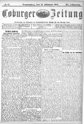 Coburger Zeitung Donnerstag 13. Februar 1919