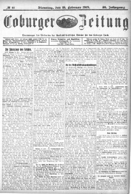 Coburger Zeitung Dienstag 18. Februar 1919