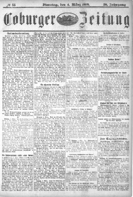 Coburger Zeitung Dienstag 4. März 1919