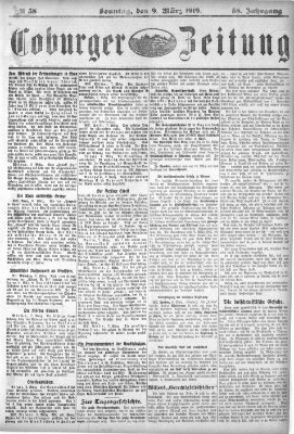 Coburger Zeitung Sonntag 9. März 1919