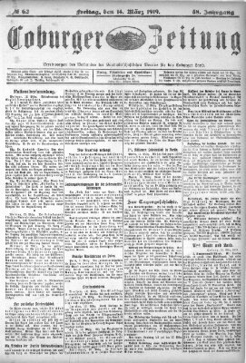 Coburger Zeitung Freitag 14. März 1919