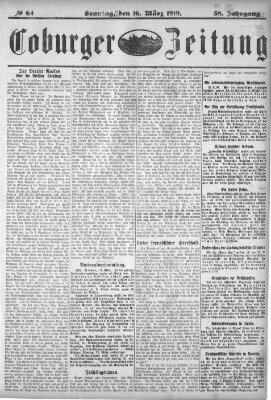 Coburger Zeitung Sonntag 16. März 1919