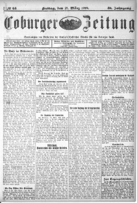 Coburger Zeitung Freitag 21. März 1919