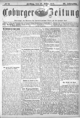 Coburger Zeitung Freitag 28. März 1919