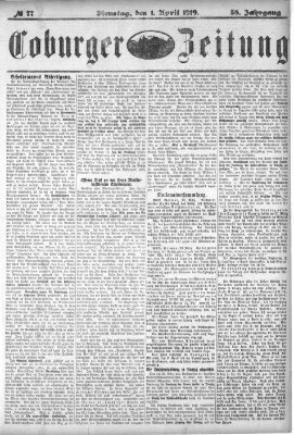 Coburger Zeitung Dienstag 1. April 1919