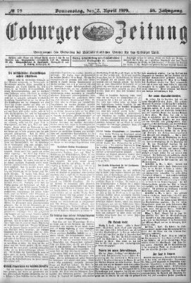 Coburger Zeitung Donnerstag 3. April 1919