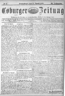 Coburger Zeitung Samstag 5. April 1919